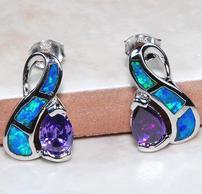 Sapphire Autralian Fire Opal Earrings 202//194